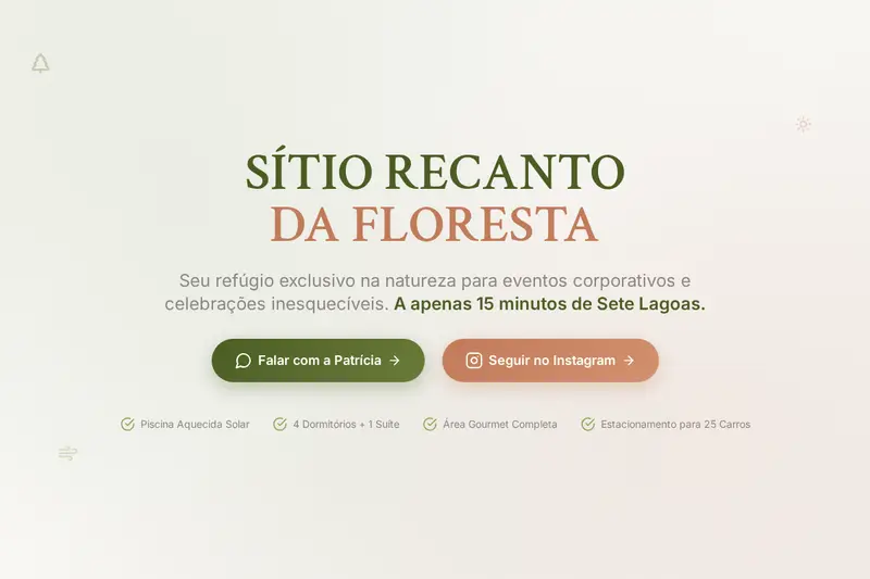 Captura de tela do site O Recanto da Floresta