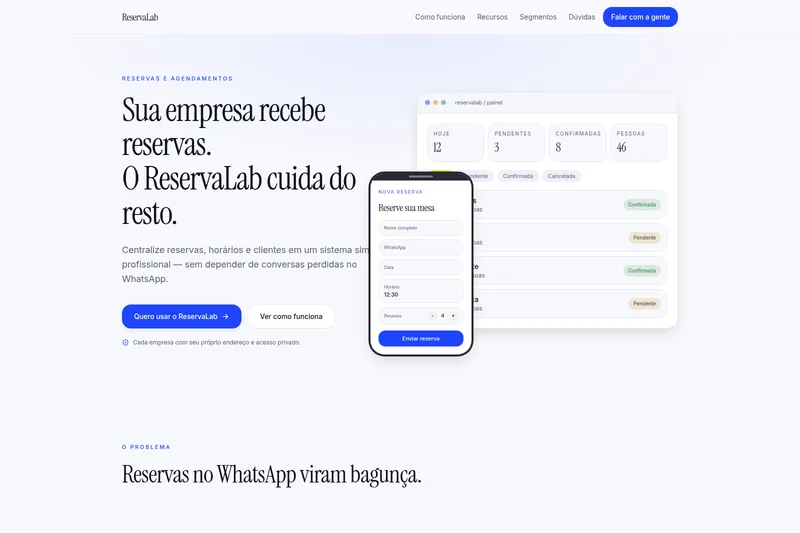 Captura de tela do site Reserva